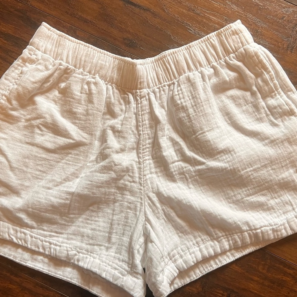 Old Navy Women's White High Waist Linen Shorts